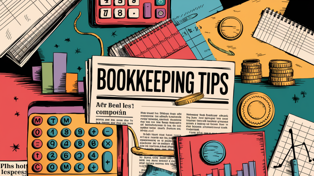 A collage of bookkeeping elements.