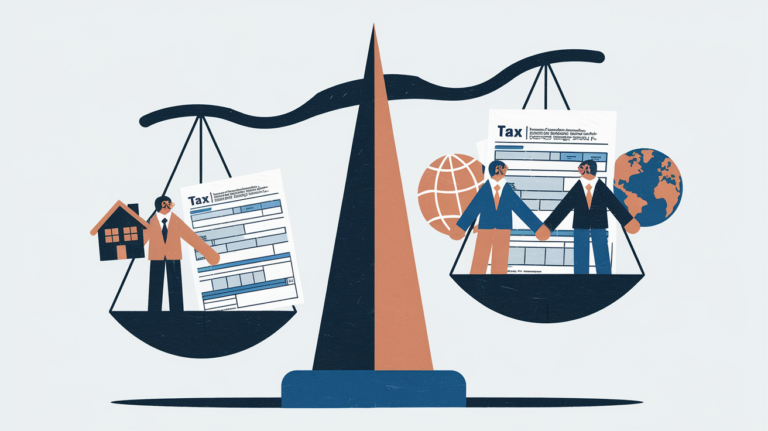A scale with two sides, one labeled "MFS" and the other "MFJ," visually comparing the two filing statuses.