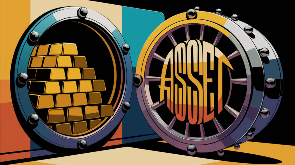 A vault door opening to reveal gold bars, symbolizing secured assets.