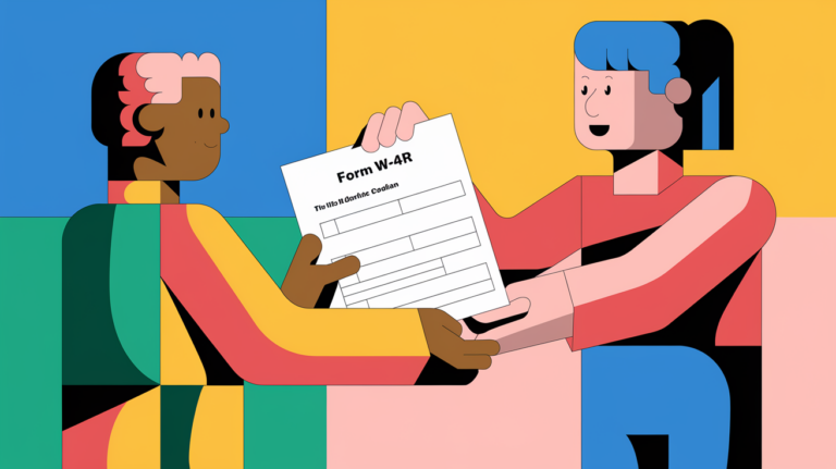 A person submitting a W-4R form to their IRA custodian.