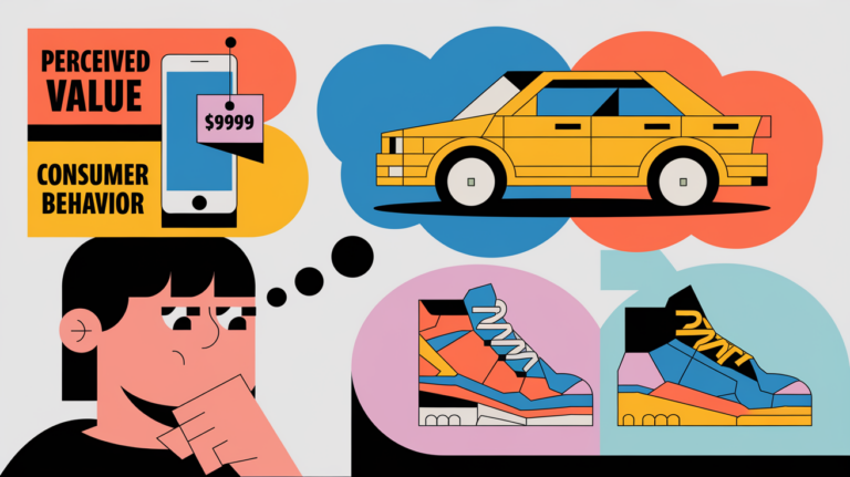 A graphic of a person thinking about products and prices.