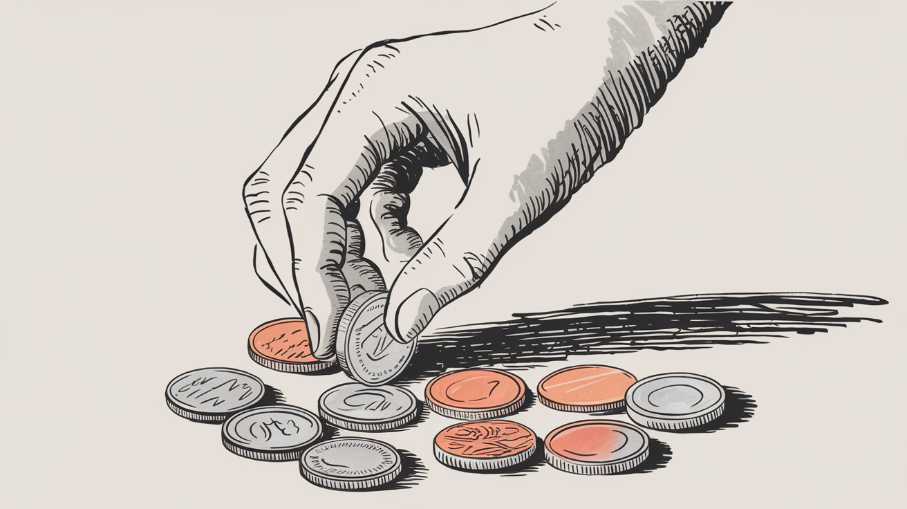 Hand sorting coins, representing the Pro Rata Rule.